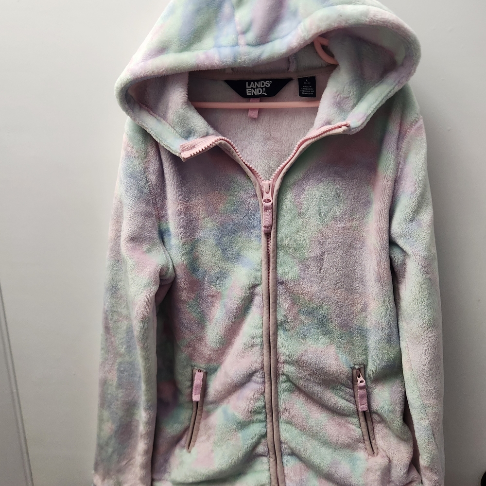 Lands' End Kids' Pastel Tie-Dye Fleece Hoodie